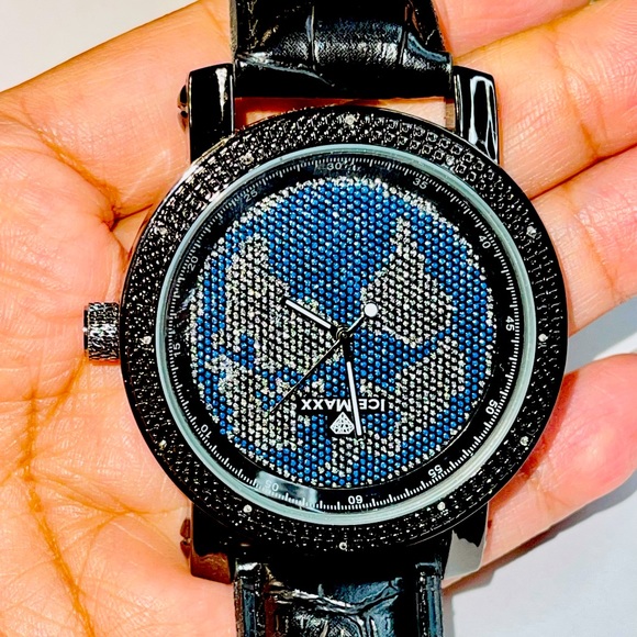Real diamond watch for men, custom made, NOT CZ not moisannite best gift for men - Picture 1 of 7